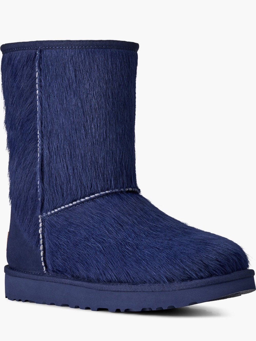 UGG Women's Navy Blue Mid-Calf Faux-Hair Boot